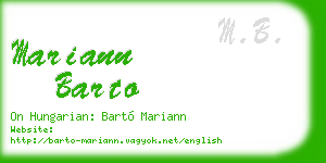 mariann barto business card
